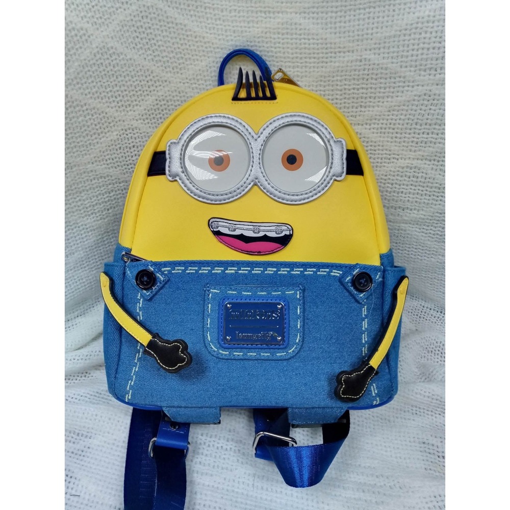 Loungefly Minions Otto Mini Backpack Yellow Blue Faux Leather Cosplay Excellent